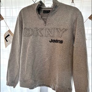 DKNY Gray Sweatshirt with Half-Zip in size Medium